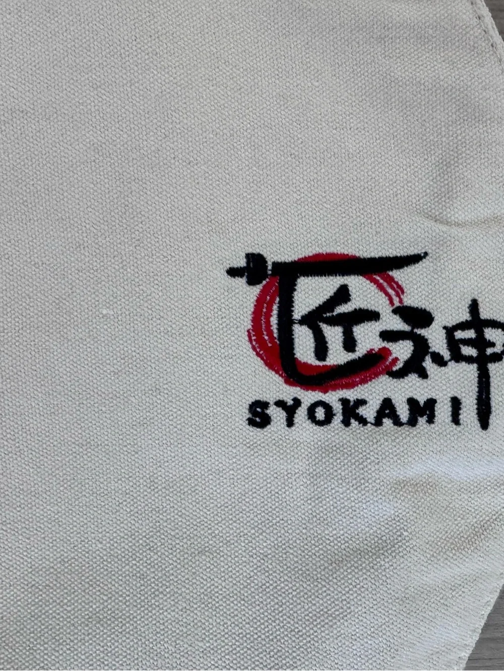 Syokami white canvas roll up storage bag